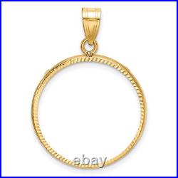 1986-Now $10 1/4 oz American Eagle Prong Set Plain D/C Coin Bezel in 14k Gold 1986-Now $10 1/4 oz American Eagle Prong Set Plain D/C Coin Bezel in 14k Gold