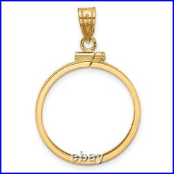 1986-Now $10 1/4 oz American Eagle Screw Top Reeded Border Coin Bezel 14k Gold