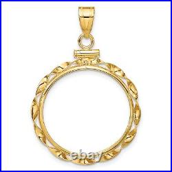 1986-Now $10 1/4 oz American Eagle Screw Top Twisted Ribbon Coin Bezel 14k Gold 1986-Now $10 1/4 oz American Eagle Screw Top Twisted Ribbon Coin Bezel 14k Gold