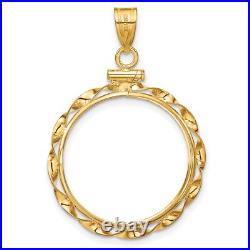 1986-Now $10 1/4 oz American Eagle Screw Top Twisted Ribbon Coin Bezel 14k Gold 1986-Now $10 1/4 oz American Eagle Screw Top Twisted Ribbon Coin Bezel 14k Gold