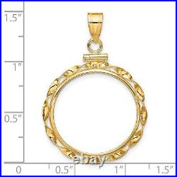 1986-Now $10 1/4 oz American Eagle Screw Top Twisted Ribbon Coin Bezel 14k Gold 1986-Now $10 1/4 oz American Eagle Screw Top Twisted Ribbon Coin Bezel 14k Gold
