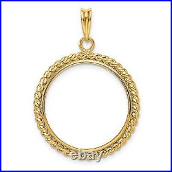 1986-Now $10 1/4 oz American Eagle Screw Top Twisted Rope Coin Bezel in 14k Gold 1986-Now $10 1/4 oz American Eagle Screw Top Twisted Rope Coin Bezel in 14k Gold