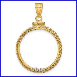 1986-Now $10 1/4 oz American Eagle Screw Top Twisted Rope Coin Bezel in 14k Gold 1986-Now $10 1/4 oz American Eagle Screw Top Twisted Rope Coin Bezel in 14k Gold