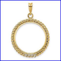 1986-Now $10 1/4 oz American Eagle Screw Top Twisted Rope Coin Bezel in 14k Gold 1986-Now $10 1/4 oz American Eagle Screw Top Twisted Rope Coin Bezel in 14k Gold