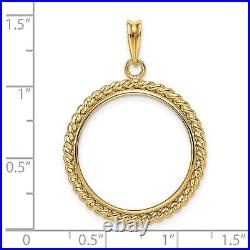 1986-Now $10 1/4 oz American Eagle Screw Top Twisted Rope Coin Bezel in 14k Gold 1986-Now $10 1/4 oz American Eagle Screw Top Twisted Rope Coin Bezel in 14k Gold