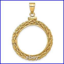 1986-Now $10 1/4 oz American Eagle Screw Top Wheat Chain Coin Bezel in 14k Gold