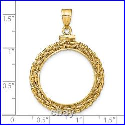 1986-Now $10 1/4 oz American Eagle Screw Top Wheat Chain Coin Bezel in 14k Gold