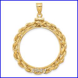 1986-Now $25 1/2 oz American Eagle Screw Top Large Knot Rope Coin Bezel 14k Gold 1986-Now $25 1/2 oz American Eagle Screw Top Large Knot Rope Coin Bezel 14k Gold