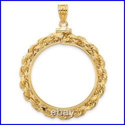 1986-Now $25 1/2 oz American Eagle Screw Top Large Knot Rope Coin Bezel 14k Gold 1986-Now $25 1/2 oz American Eagle Screw Top Large Knot Rope Coin Bezel 14k Gold
