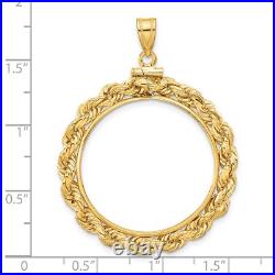 1986-Now $25 1/2 oz American Eagle Screw Top Large Knot Rope Coin Bezel 14k Gold 1986-Now $25 1/2 oz American Eagle Screw Top Large Knot Rope Coin Bezel 14k Gold
