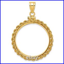 1986-Now $25 1/2 oz American Eagle Screw Top Small Knot Rope Coin Bezel 14k Gold
