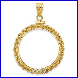 1986-Now $25 1/2 oz American Eagle Screw Top Small Knot Rope Coin Bezel 14k Gold