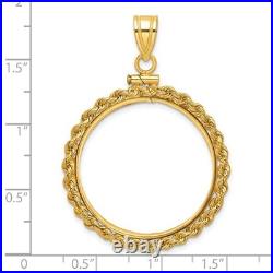 1986-Now $25 1/2 oz American Eagle Screw Top Small Knot Rope Coin Bezel 14k Gold