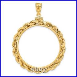 1986-Now $50 1 oz American Eagle Screw Top Large Knot Rope Coin Bezel 14k Gold