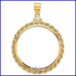 1986-Now $50 1 oz American Eagle Screw Top Small Knot Rope Coin Bezel 14k Gold 1986-Now $50 1 oz American Eagle Screw Top Small Knot Rope Coin Bezel 14k Gold