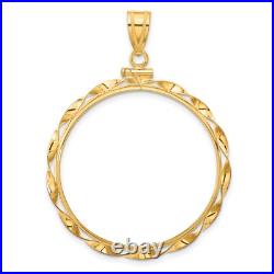 1986-Now $50 1 oz American Eagle Screw Top Twisted Ribbon Coin Bezel in 14k Gold 1986-Now $50 1 oz American Eagle Screw Top Twisted Ribbon Coin Bezel in 14k Gold