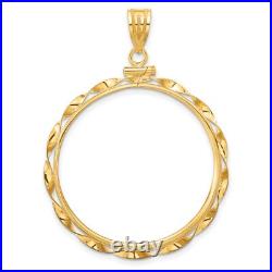 1986-Now $50 1 oz American Eagle Screw Top Twisted Ribbon Coin Bezel in 14k Gold 1986-Now $50 1 oz American Eagle Screw Top Twisted Ribbon Coin Bezel in 14k Gold