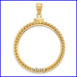 1986-Now $50 1 oz American Eagle Screw Top Twisted Rope Coin Bezel in 14k Gold 1986-Now $50 1 oz American Eagle Screw Top Twisted Rope Coin Bezel in 14k Gold