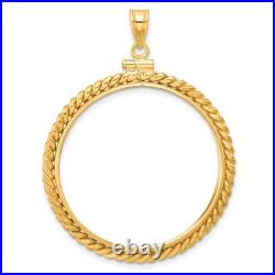 1986-Now $50 1 oz American Eagle Screw Top Twisted Rope Coin Bezel in 14k Gold 1986-Now $50 1 oz American Eagle Screw Top Twisted Rope Coin Bezel in 14k Gold