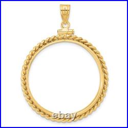 1986-Now $50 1 oz American Eagle Screw Top Twisted Rope Coin Bezel in 14k Gold 1986-Now $50 1 oz American Eagle Screw Top Twisted Rope Coin Bezel in 14k Gold
