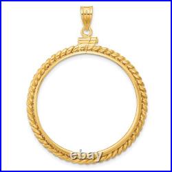 1986-Now $50 1 oz American Eagle Screw Top Twisted Rope Coin Bezel in 14k Gold 1986-Now $50 1 oz American Eagle Screw Top Twisted Rope Coin Bezel in 14k Gold