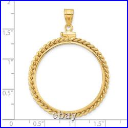 1986-Now $50 1 oz American Eagle Screw Top Twisted Rope Coin Bezel in 14k Gold 1986-Now $50 1 oz American Eagle Screw Top Twisted Rope Coin Bezel in 14k Gold