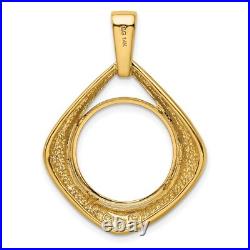 1986-Now $5 1/10 oz American Eagle Prong Set Diamond Shaped Coin Bezel 14k Gold 1986-Now $5 1/10 oz American Eagle Prong Set Diamond Shaped Coin Bezel 14k Gold
