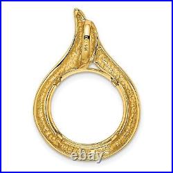 1986-Now $5 1/10 oz American Eagle Prong Set Flamed Teardrop Coin Bezel 14k Gold