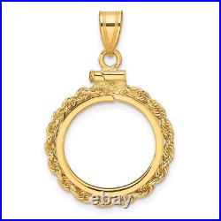 1986-Now $5 1/10 oz American Eagle Screw Top Small Knot Rope Coin Bezel 14k Gold 1986-Now $5 1/10 oz American Eagle Screw Top Small Knot Rope Coin Bezel 14k Gold