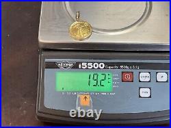 1987 1/2oz GOLD $25 AMERICAN EAGLE COIN Pendant, set in Solid 14K Gold Bezel