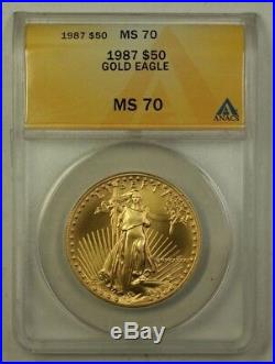 1987 Roman Numeral Date $50 AGE American Gold Eagle Coin ANACS MS-70 GEM BU