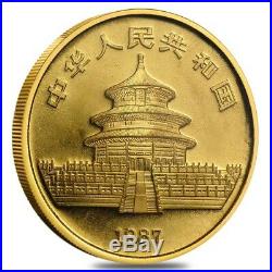 1987 S 1/10 oz Gold China Panda 10 Yuan Coin (Sealed)