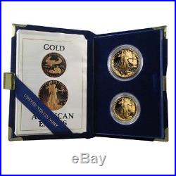 1987 WithP 1.5 oz Proof Gold American Eagle 2-coin set (withBox & COA)