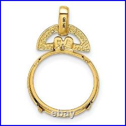 1988-2012 1/25 oz Crown Isle of Man Cat Prong Set D Ring Coin Bezel in 14k Gold