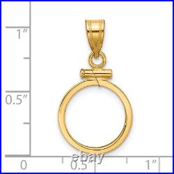 1988-2012 1/25 oz Crown Isle of Man Cat Screw Top Reed Edge Coin Bezel 14k Gold 1988-2012 1/25 oz Crown Isle of Man Cat Screw Top Reed Edge Coin Bezel 14k Gold