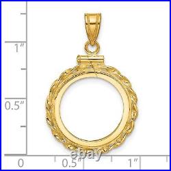 1988-2012 1/25 oz Crown Isle of Man Cat Screw Top Twist Wire Coin Bezel 14k Gold 1988-2012 1/25 oz Crown Isle of Man Cat Screw Top Twist Wire Coin Bezel 14k Gold