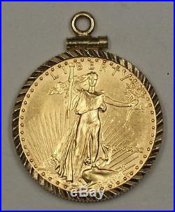 1990 $10 Dollar AGE Coin Jewelry in Solid 14k Gold Bezel with Reeded Edge