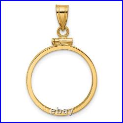 1990-2020 $25 Australia 1/4 oz Kangaroo Screw Top Reeded Coin Bezel in 14k Gold