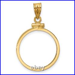 1990-2020 $25 Australia 1/4 oz Kangaroo Screw Top Reeded Coin Bezel in 14k Gold