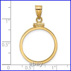 1990-2020 $25 Australia 1/4 oz Kangaroo Screw Top Reeded Coin Bezel in 14k Gold