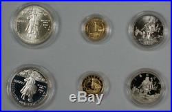 1992 Columbus Quincentenary Six Coin Silver & Gold Set 3 Proof 3 UNC In OGP JAH