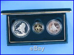 1995 Civil War Commemorative 3 coin Proof Set with $5 Gold Box & COA included