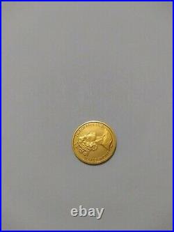 1995 Isle Of Man Angel 24 Carat Solid Gold Coin 1/20 Ounce 999.9 Pure Gold