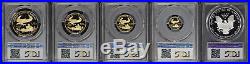 1995-W 5 Coin 10th Anniversary Gold and Silver Eagle Set PCGS PR-69DCAM -168563