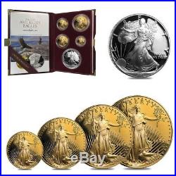 1995 W 5-coin Set Proof American Eagle (withBox&COA) 10th Anniv