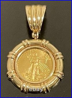1997 1/10 Oz $5 Walking Liberty Gold Coin 14K Solid Yellow Gold Pendant 8.42g 1997 1/10 Oz $5 Walking Liberty Gold Coin 14K Solid Yellow Gold Pendant 8.42g