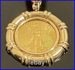 1997 1/10 Oz $5 Walking Liberty Gold Coin 14K Solid Yellow Gold Pendant 8.42g 1997 1/10 Oz $5 Walking Liberty Gold Coin 14K Solid Yellow Gold Pendant 8.42g