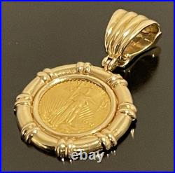 1997 1/10 Oz $5 Walking Liberty Gold Coin 14K Solid Yellow Gold Pendant 8.42g 1997 1/10 Oz $5 Walking Liberty Gold Coin 14K Solid Yellow Gold Pendant 8.42g