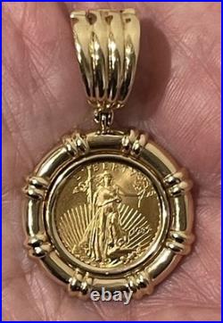 1997 1/10 Oz $5 Walking Liberty Gold Coin 14K Solid Yellow Gold Pendant 8.42g 1997 1/10 Oz $5 Walking Liberty Gold Coin 14K Solid Yellow Gold Pendant 8.42g