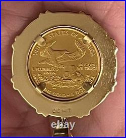1997 1/10 Oz $5 Walking Liberty Gold Coin 14K Solid Yellow Gold Pendant 8.42g 1997 1/10 Oz $5 Walking Liberty Gold Coin 14K Solid Yellow Gold Pendant 8.42g